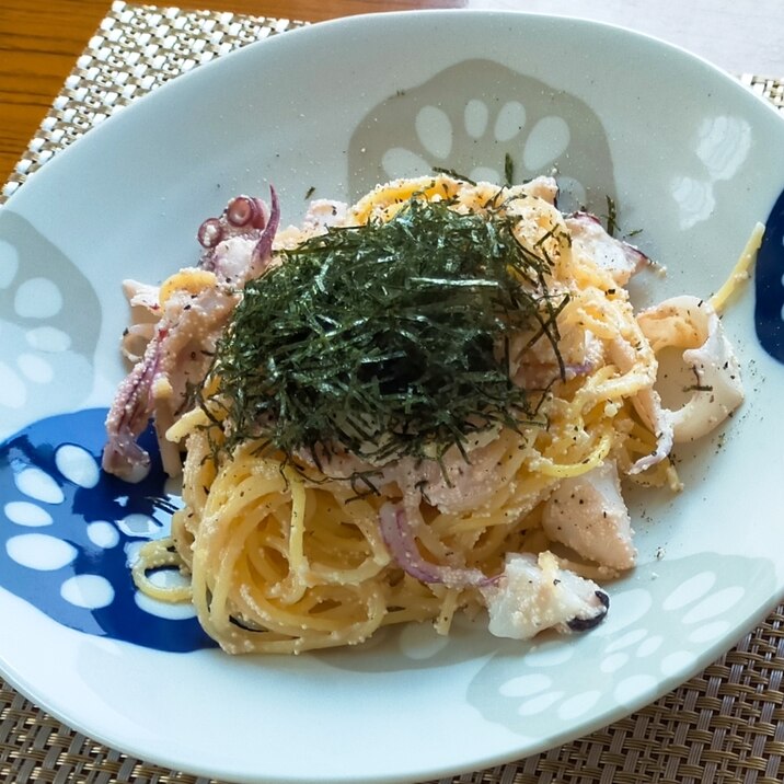 いかとたらこのクリームパスタ